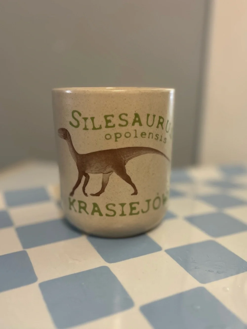 Collectable Silesaurus Opolensis Dinosaur Ceramic Mug - Green & Brown